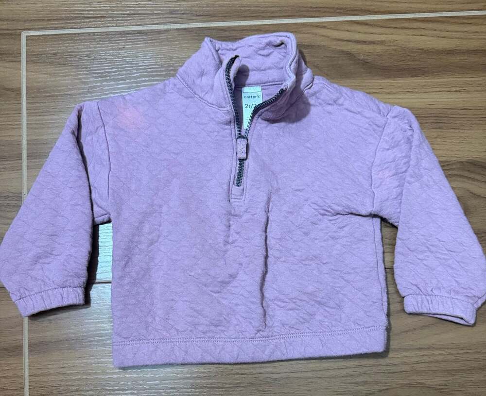 Carter's Purple Quilted Half-Zip Pullover Sweatshirt Size 2T